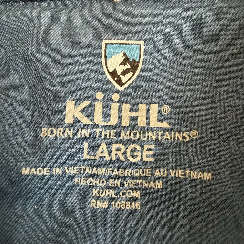 EUC Kuhl Men’s The Law Flannel Hunting Button Up Stellar Slate Blue Shirt